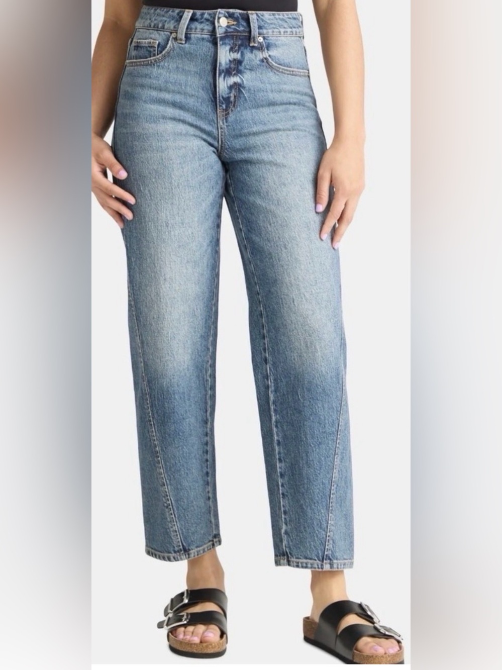 NWT Time and Tru Medium Blue Cropped Jeans size 14